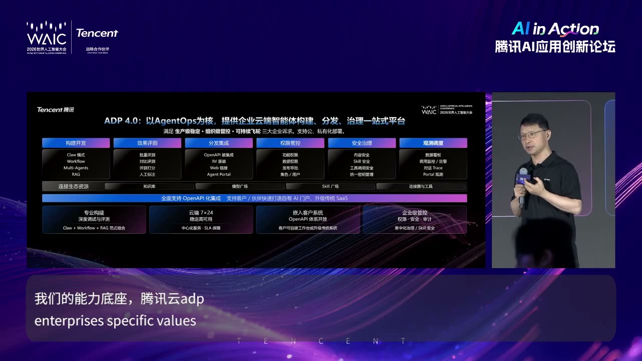 腾讯 AI in Action 全场：模型差距缩小以后，企业真正采购什么？现场画面